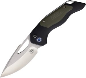 Begg Knives Galaxy Button Lock Blk/Grn (3.38″)