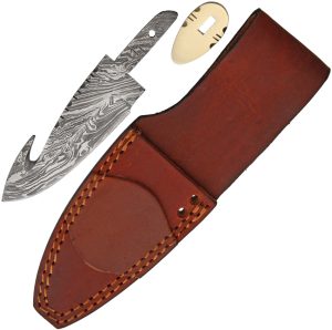 Knifemaking Damascus Guthook With Sheath (4″)