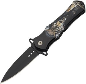 China Made Wildlife Linerlock A/O Wolf (3.5″)