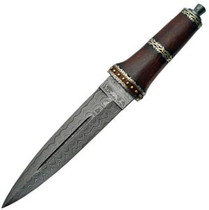 Damascus Dirk Wood Handle