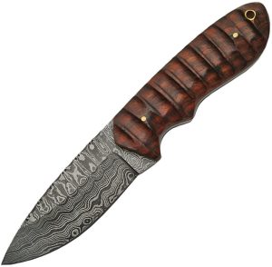 Damascus Hunter Grooved Rosewood (4″)