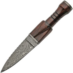 Damascus Sgian Dubh Wood Sheath (4.5″)