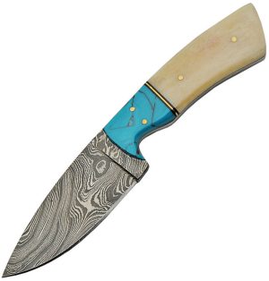 Damascus Fixed Blade Bone (4″)