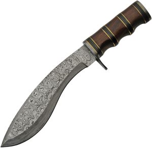 Damascus Kukri Bowie Rosewood (8″)
