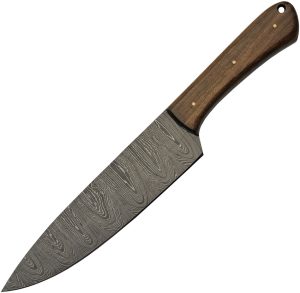 Damascus Fixed Blade Wood (7.25″)
