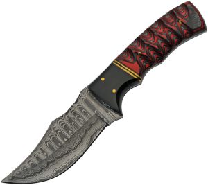 Damascus Fixed Blade Wood (4″)
