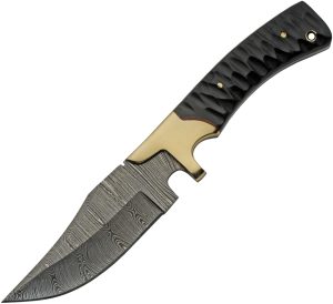 Damascus Brass Skinner Micarta (3.75″)