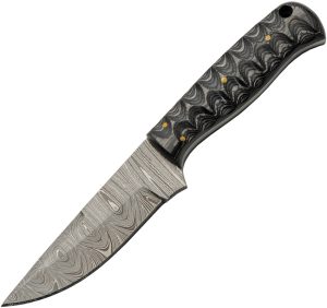 Damascus Grooved Fixed Blade (4″)