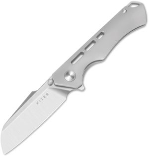 Kizer Cutlery Crest Framelock Gray Ti (3″)