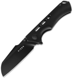 Kizer Cutlery Crest Framelock Black Ti (3″)