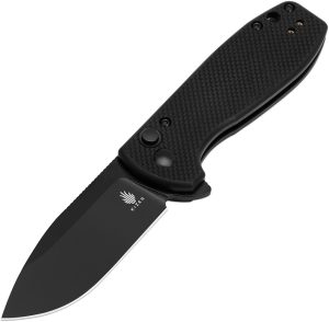 Kizer Cutlery Amicus Button Lock Black G10 (3″)