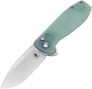 Kizer Cutlery Amicus Button Lock Jade (3″)