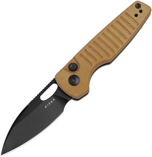Kizer Cutlery Parakeet Button Lock Micarta (2.5″)