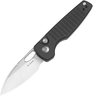 Kizer Cutlery Parakeet Button Lock BlkAL (2.5″)