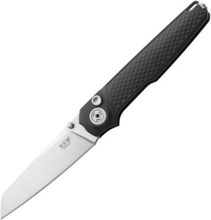 MKM-Maniago Knife Makers Miura Button Lock Black Al (2.75″)