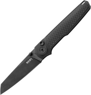 MKM-Maniago Knife Makers Miura Button Lock Black SW (2.75″)