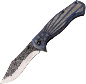 MTech Flag Linerlock A/O Knife Blue (3.5″)