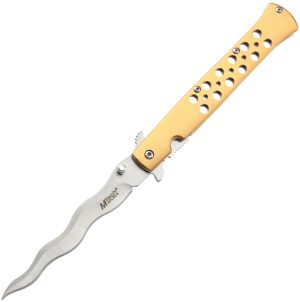 Mtech Linerlock A/O Gold Wavy (4″)