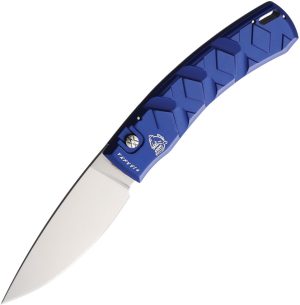 Piranha Knives Auto X Button Lock Blue (3.25″)