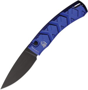 Piranha Knives Auto X Button Lock Blue (3.25″)