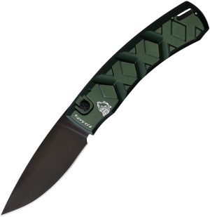 Piranha Knives Auto X Button Lock Green (3.25″)