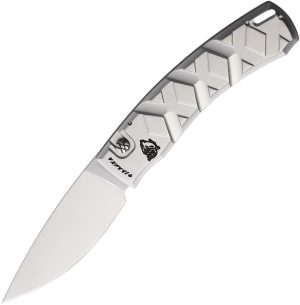 Piranha Knives Auto X Button Lock Silver (3.25″)