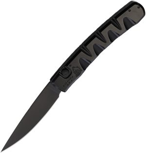 Piranha Knives Auto Virus Button Lock Black (3.25″)