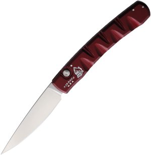 Piranha Knives Auto Pocket Button Lock Red (3.25″)