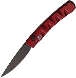Piranha Knives Auto Virus Button Lock Red (3.25″)