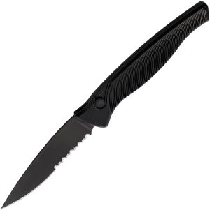 Piranha Knives Auto DNA Button Lock Black (3.25″)