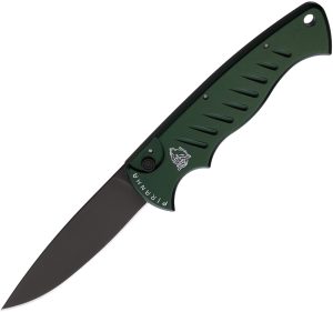 Piranha Knives Auto Pocket Button Lock Grn (3.25″)
