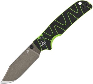 QSP Knife Kali Button Lock Black/neon (3.25″)