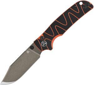 QSP Knife Kali Button Lock Black/org (3.25″)