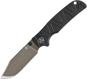 QSP Knife Kali Button Lock Black Al (3.25″)