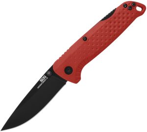 SOG Adventurer Lockback Red/Blk (3″)
