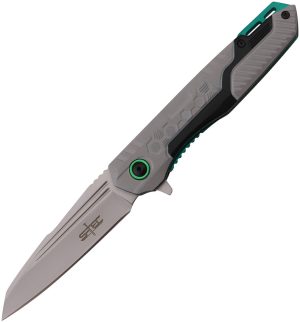 S-TEC Linerlock A/O Gray/Green (3.5″)