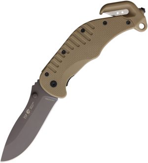 EURO SECURITY PRODUCTS Rescue Linerlock Tan (3.75″)