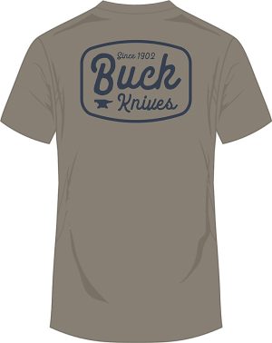 Buck Round Badge T-Shirt Gray XL