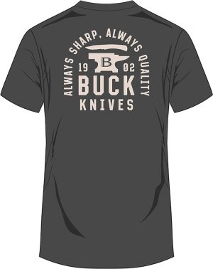 Buck Stacked Badge T-Shirt Gray 2XL