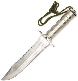 ElitEdge Survival Fixed Blade Silver (8.25″)