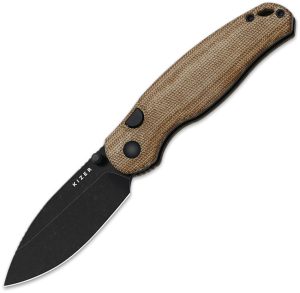 Kizer Cutlery Phoca BD Button Linerlock Brn (3″)