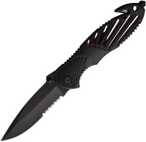 S-TEC Linerlock Black/Red (3.25″)