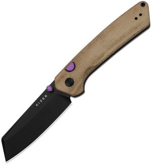 Kizer Cutlery Madrac Button Linerlock Norpl (3″)