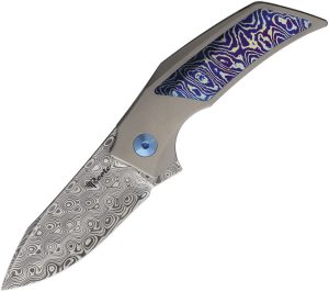 Reate Knives T2500 Framelock TI Damasteel (2.38″)