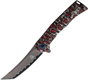 Falcon Linerlock A/O Alum Red/Gray (3.5″)