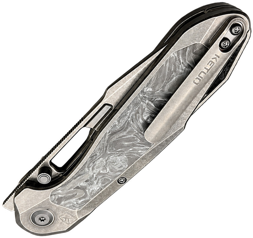 Ketuo Triad Button Linerlock Wht Cf (3.13&Quot;) Ketuo Triad Button Linerlock Wht CF (3.13")